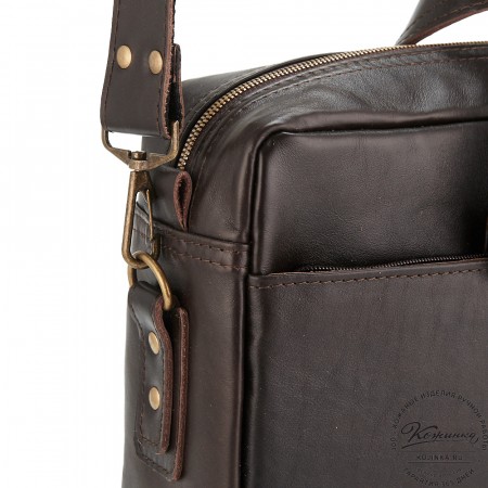 Кожаная деловая сумка "Хантер" (коричневая)